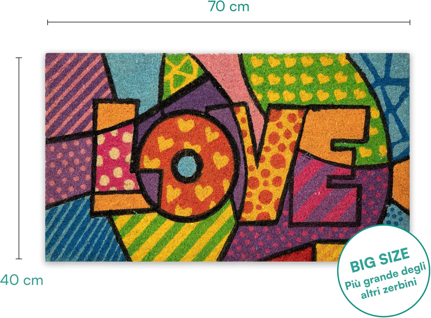 Detalle de Baroni Home Zerbino 70x40 cm LOVE 🏠
