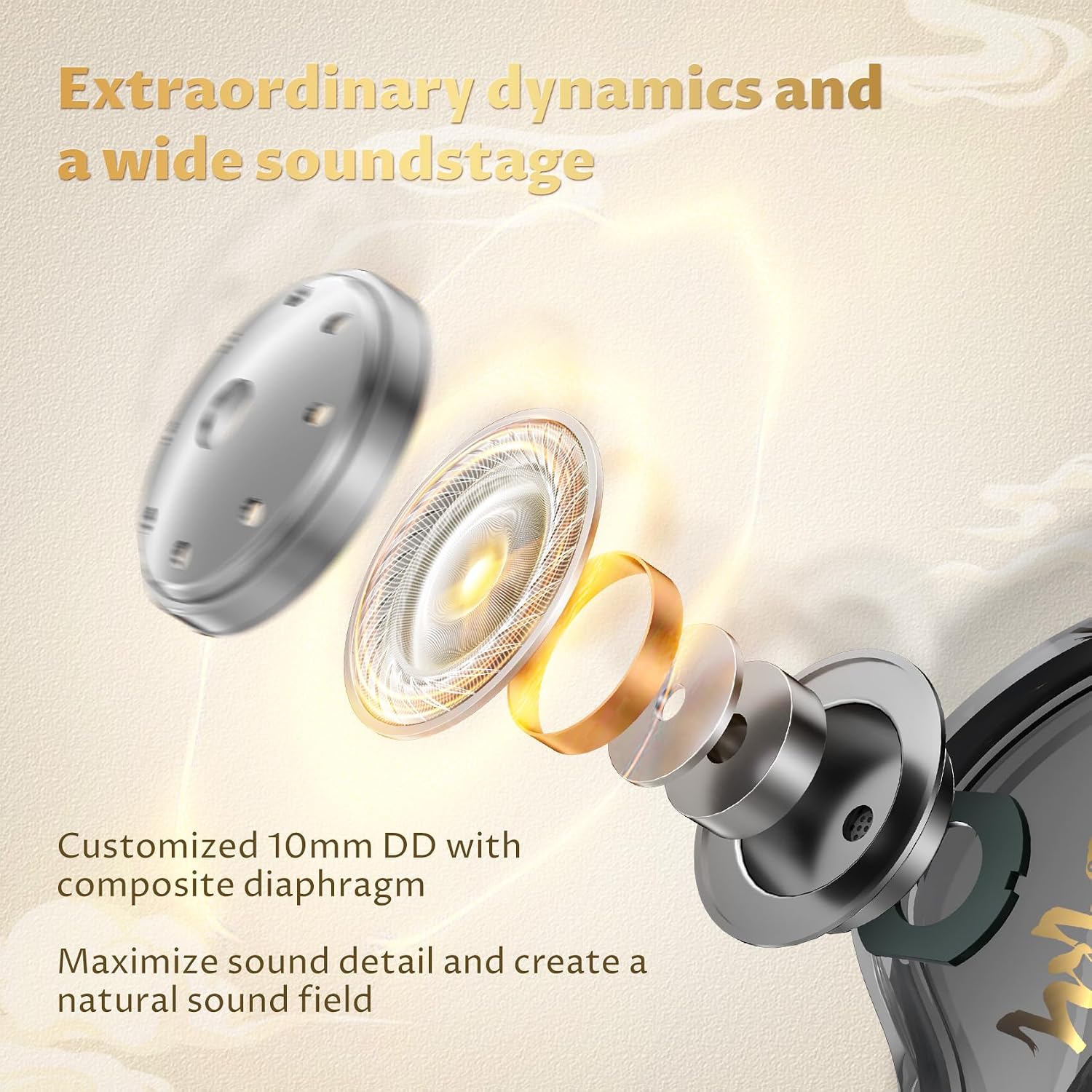 Detalle 2 de Yinyoo MONKIE K01 bedrade gaming-oortjes met 10mm-driver en microfoon