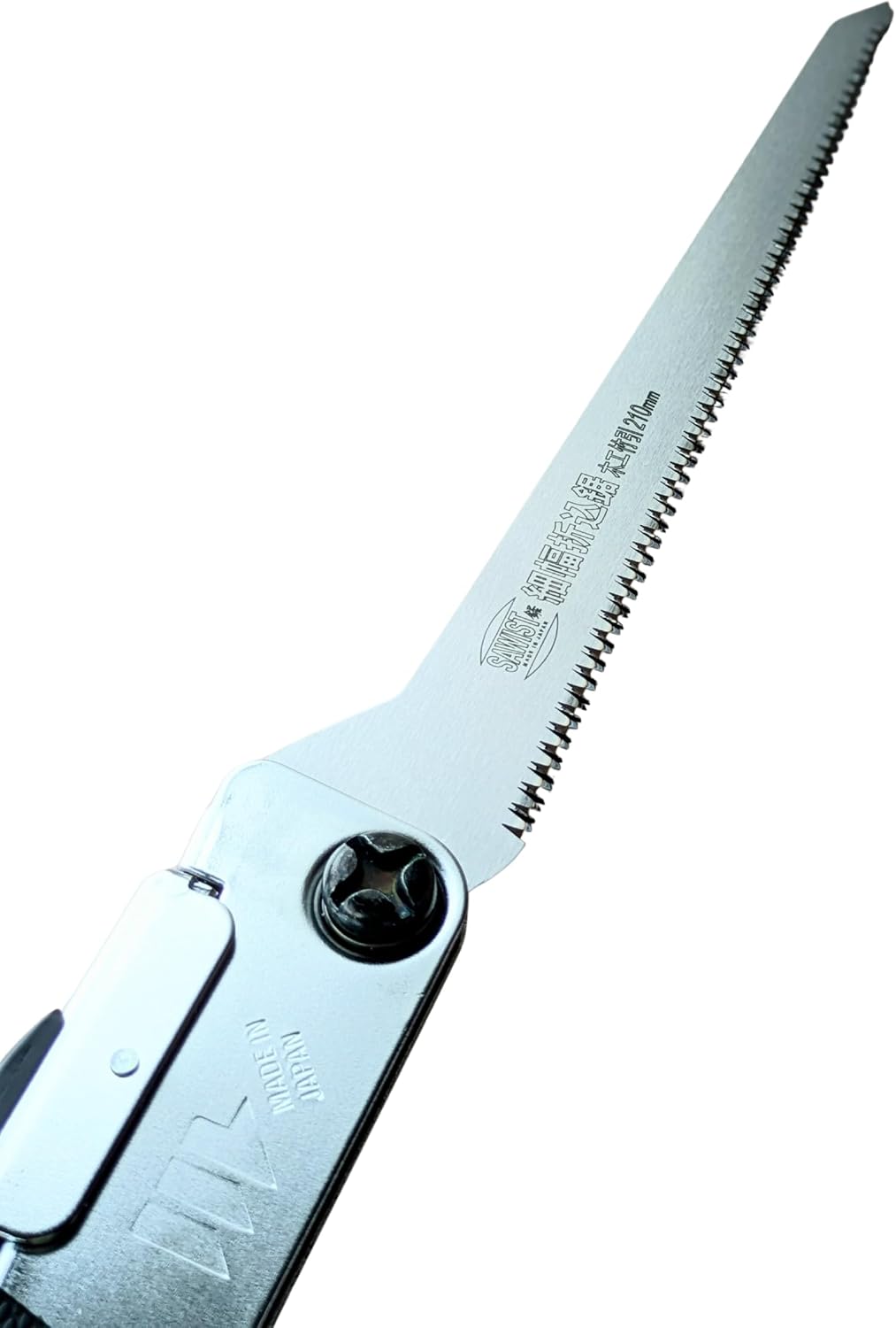 Detalle 2 de SAWIST 細幅折込鋸 木工竹引 210mm 炭素工具鋼SK85・刃角度二段階調整
