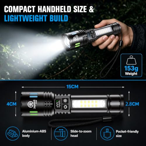 Thumbnail 6 de Jayxinli 2 Pack LED Torches – High Power, 1000,000 Lumens Rechargeable