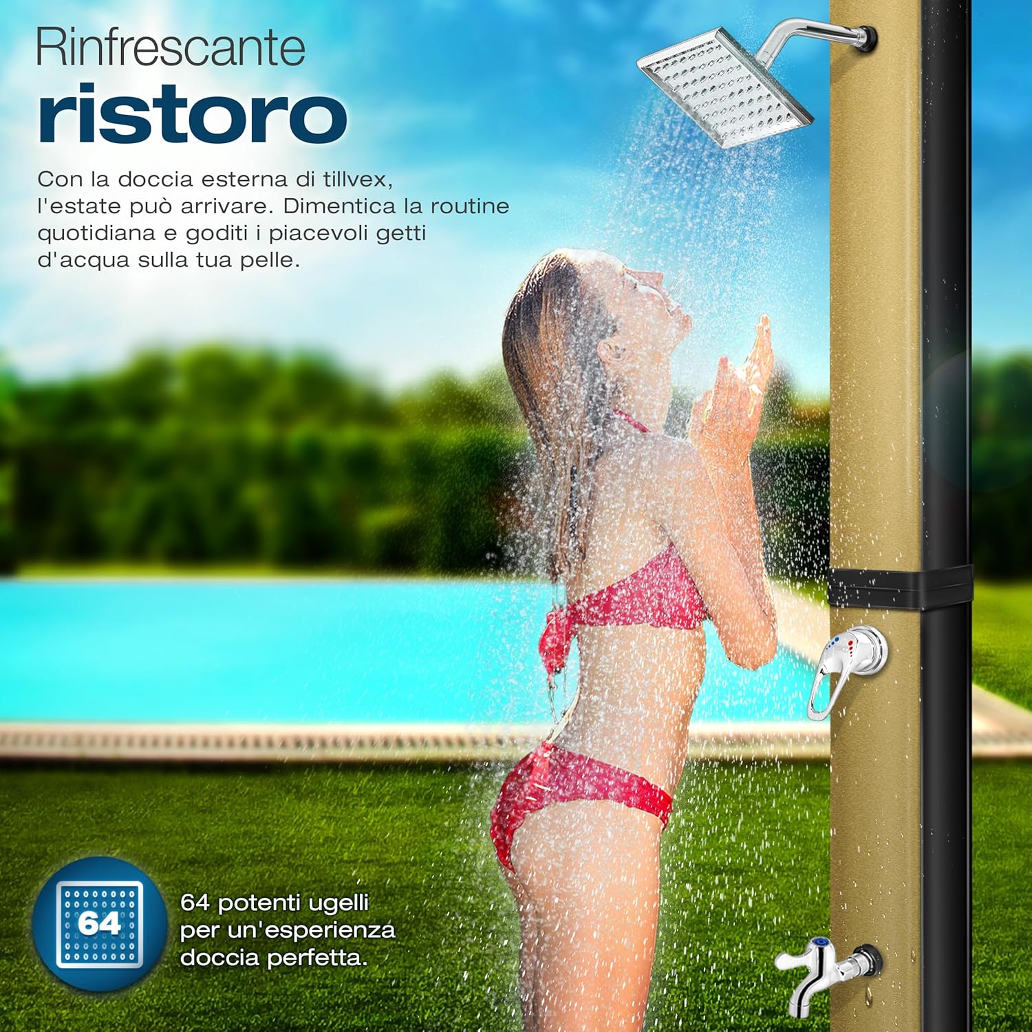 Thumbnail 6 de tillvex Doccia Solare 40 Litri per Giardino