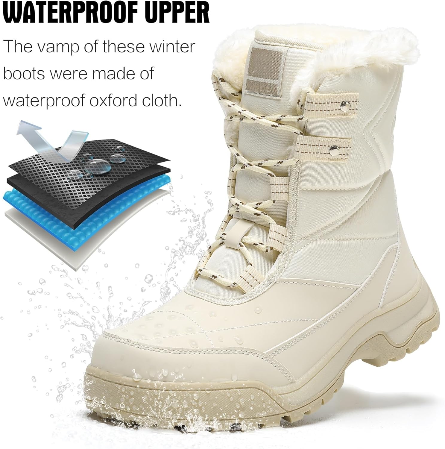 Thumbnail 5 de weiucvc Damen Winterstiefel – leichte warme Schneestiefel mit rutschfester Outdoor-Sohle