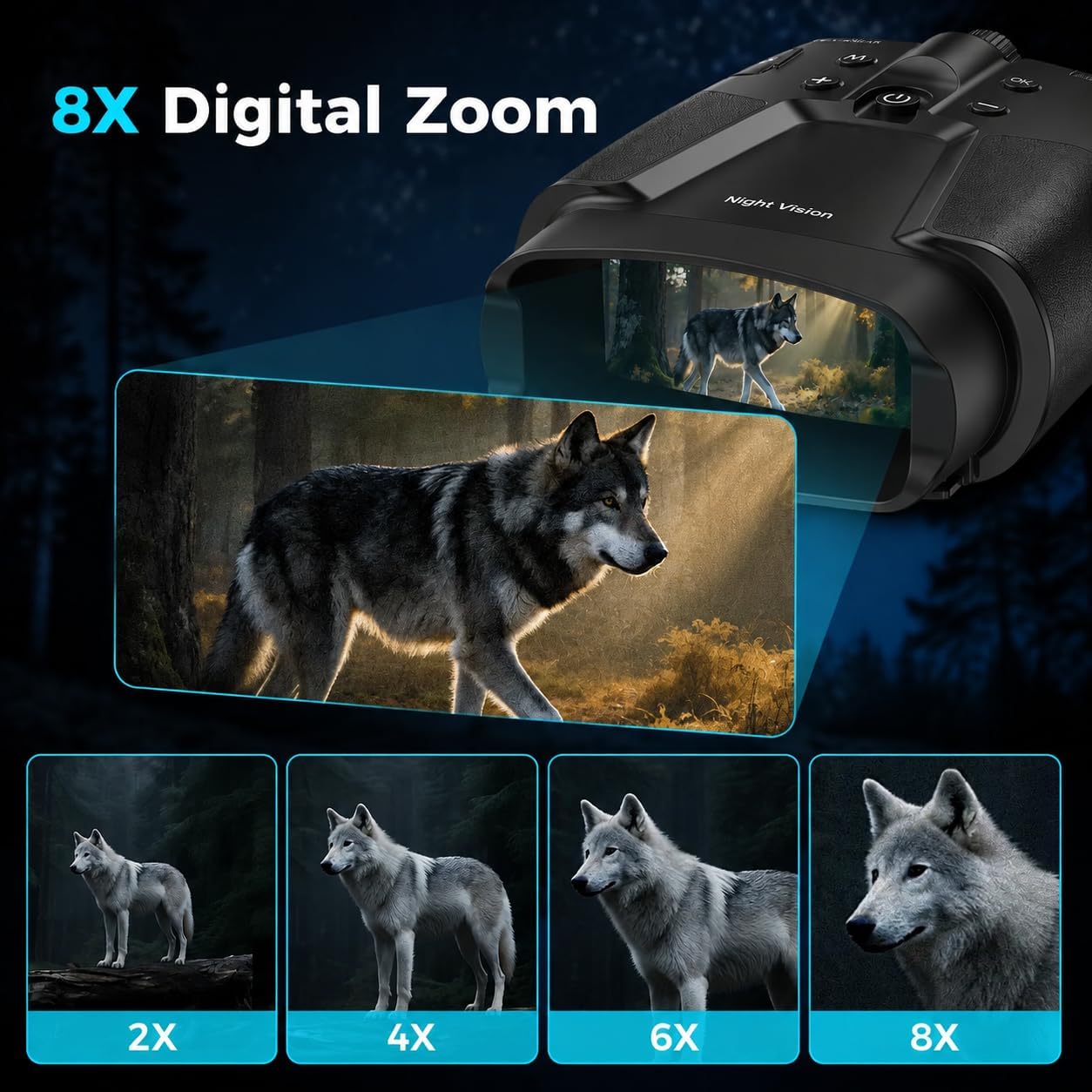 Detalle 2 de Vtiisamao Night Vision Binoculars 3.99-Inch Display