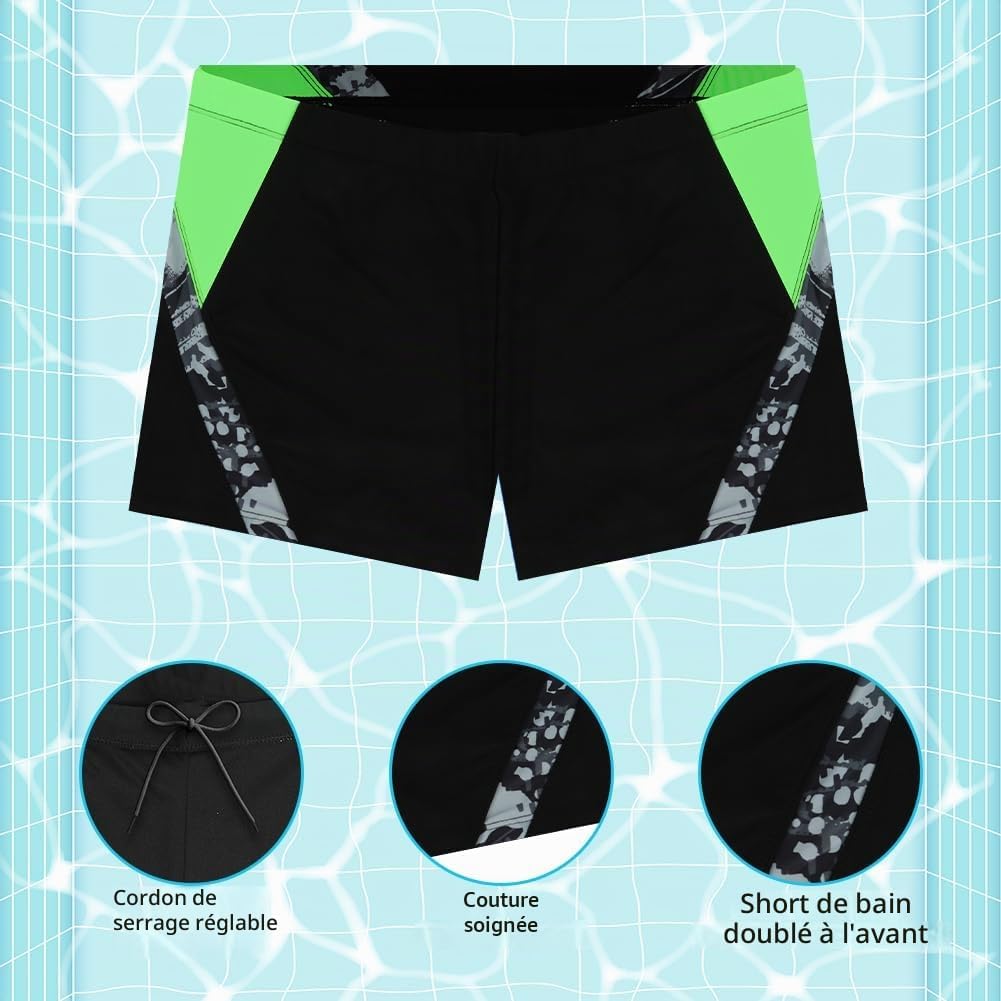Detalle 2 de AYESY zwemshort voor jongens met elastische tailleband, sneldrogend