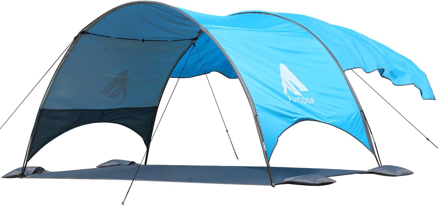 Strandmuschel mit UV-Schutz UPF 50+ – Tragbares Beach Canopy (270×165×158 cm) für 3–4 Personen