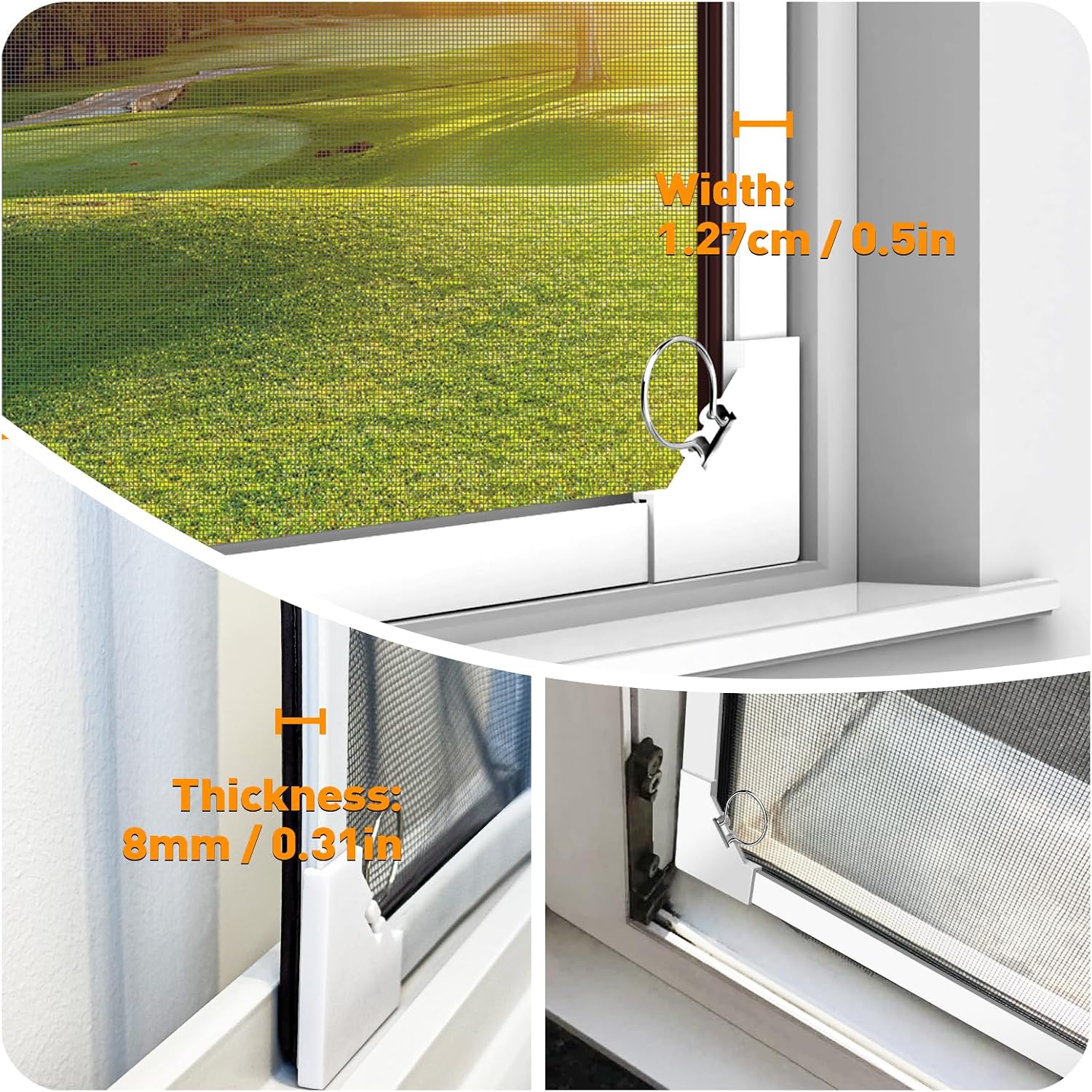 Thumbnail 6 de OWYR Magnetic Window Screen, 43" x 47", Fibreglass Mesh, Magnetic Closure