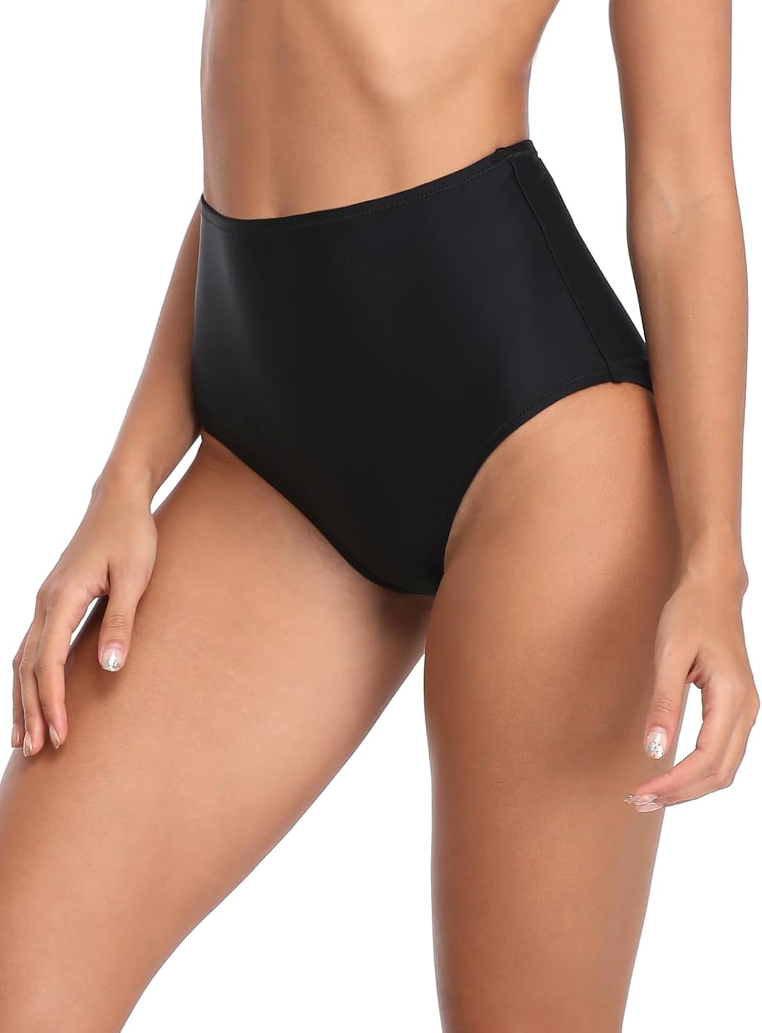 Detalle 2 de RELLECIGA High-Waisted Tummy-Control Bikini Bottom with Medium Back Coverage
