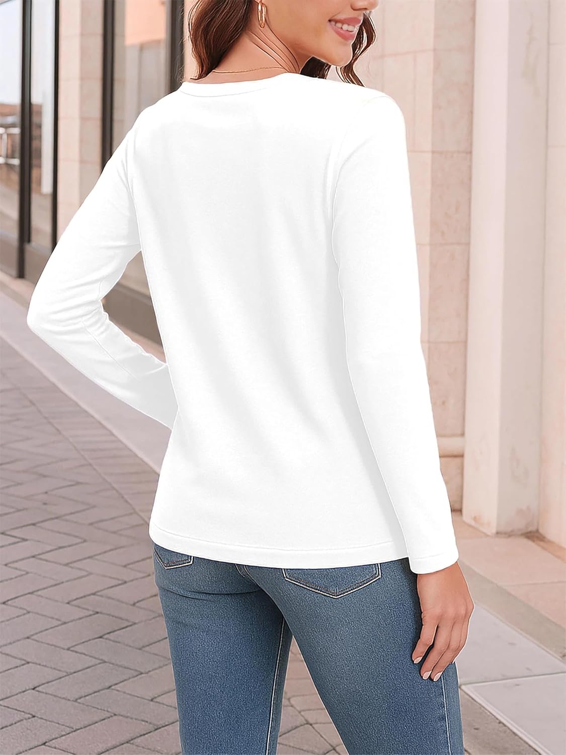 Thumbnail 1 de SMENG Women's Long Sleeve Cotton T-Shirt 2025
