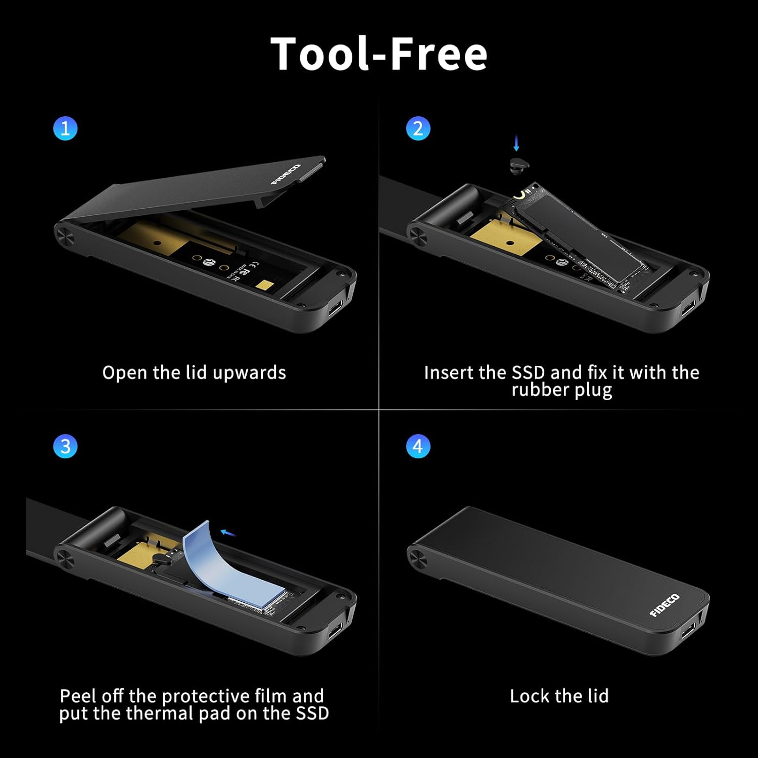 Thumbnail 5 de FIDECO M.2 NVMe Gehäuse 10Gbps