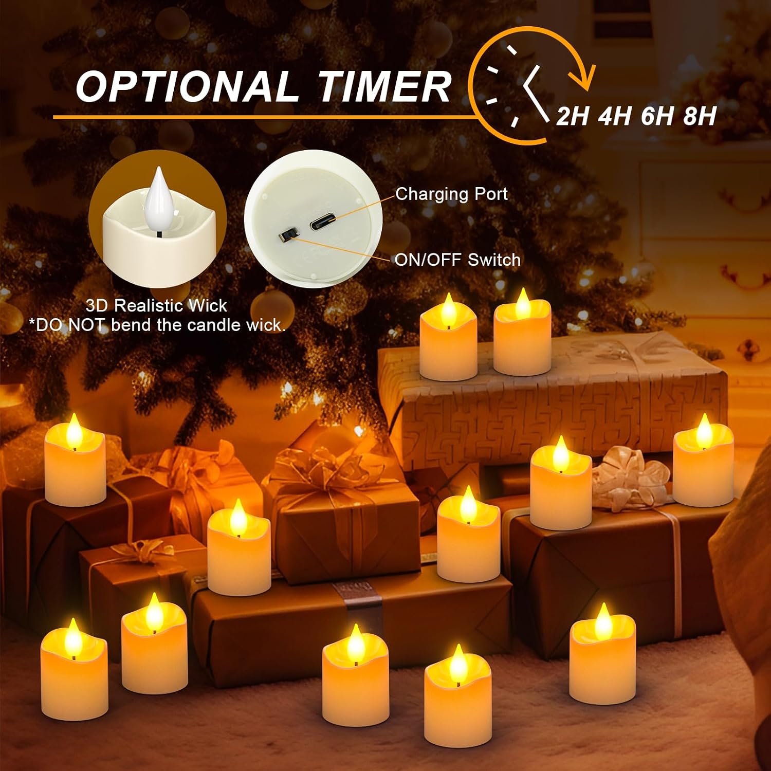 Thumbnail 5 de SoulBay Rechargeable Tea Lights 12 pack ๐