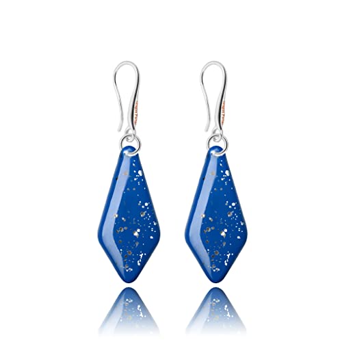 Detalle de Dragon Porter Style 21, boucles d’oreilles pendantes zèbre bleu scintillant