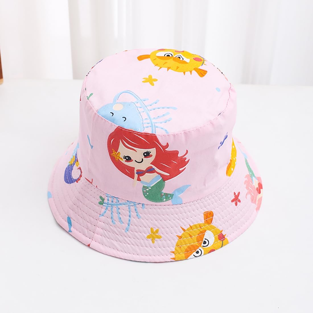 Detalle de XYIYI Unisex Baby- und Kinder-Sonnenhut für 1–8 Jahre (aus Baumwolle, verstellbar)