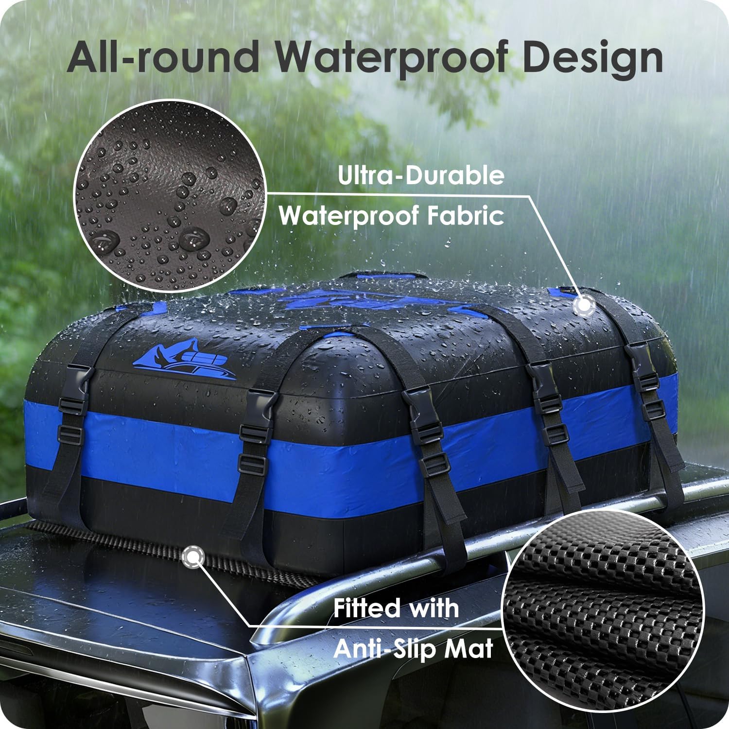 Detalle 2 de BATSUVCER Rooftop Cargo Carrier Bag, 20 Cubic Feet