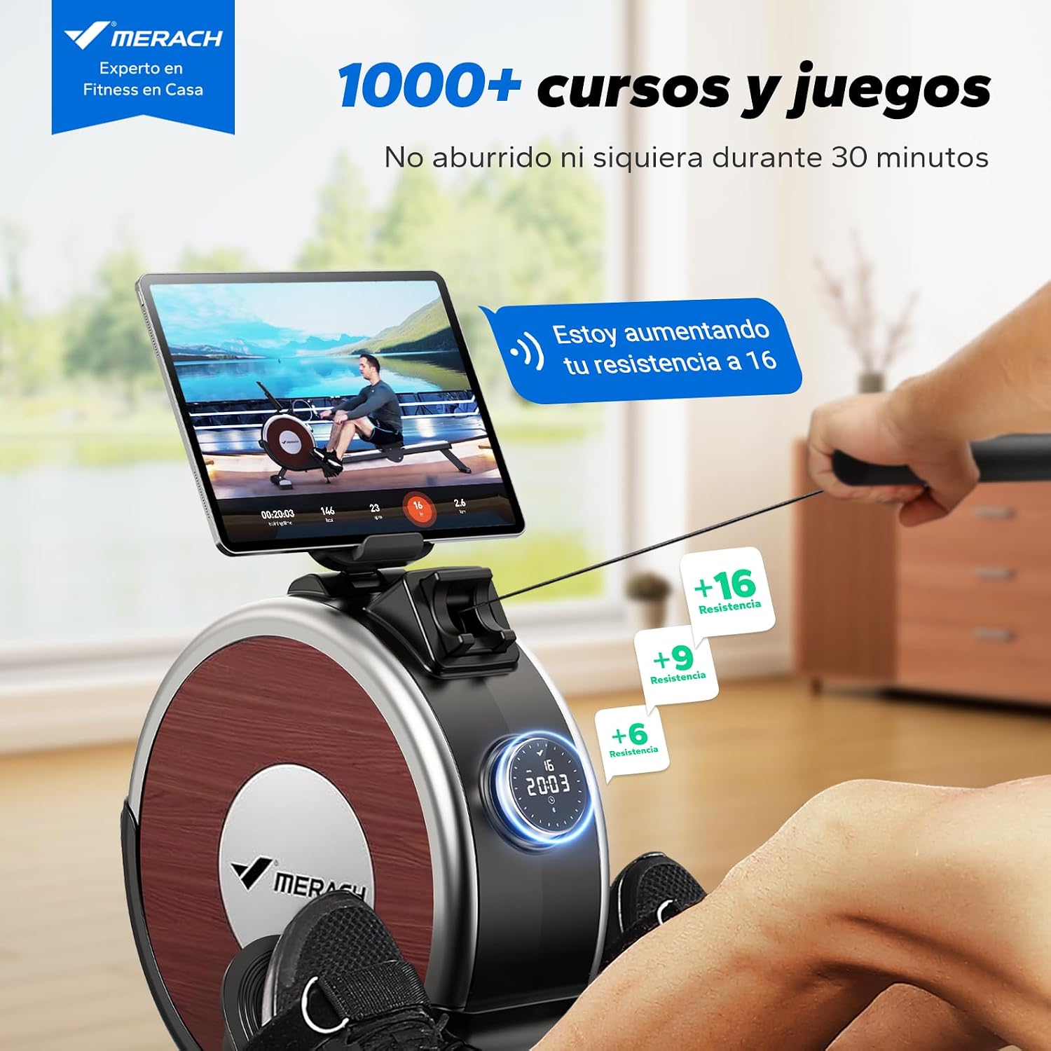 Detalle 2 de MERACH Q1S Pro Máquina de remo 16 niveles
