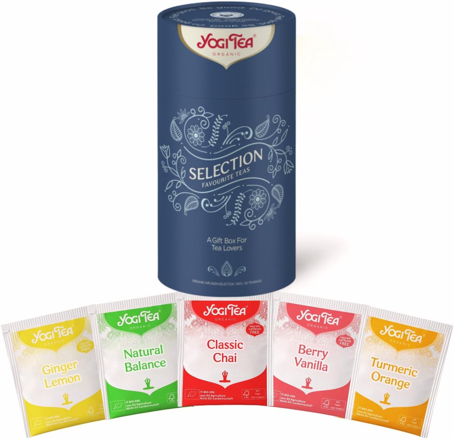 Detalle de YOGI TEA Coffret Découverte 30 sachets – assortiment bio de 5 infusions ayurvédiques
