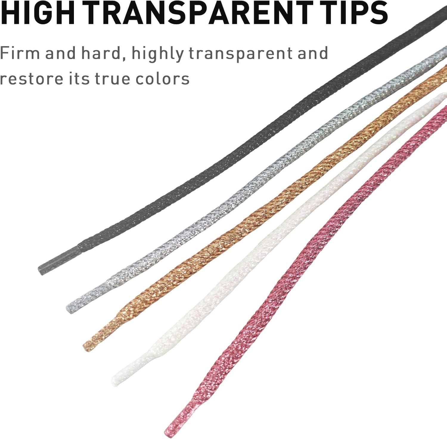 Thumbnail 6 de Lacesgian 4.5mm Round Glitter Gold Shoelaces – Sparkling Silver/Gold Bling for Sneakers & Boots