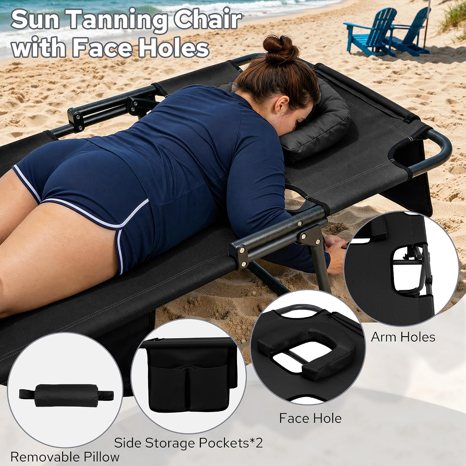 Thumbnail 4 de Ahsuname Tanning Chair with Metal Frame