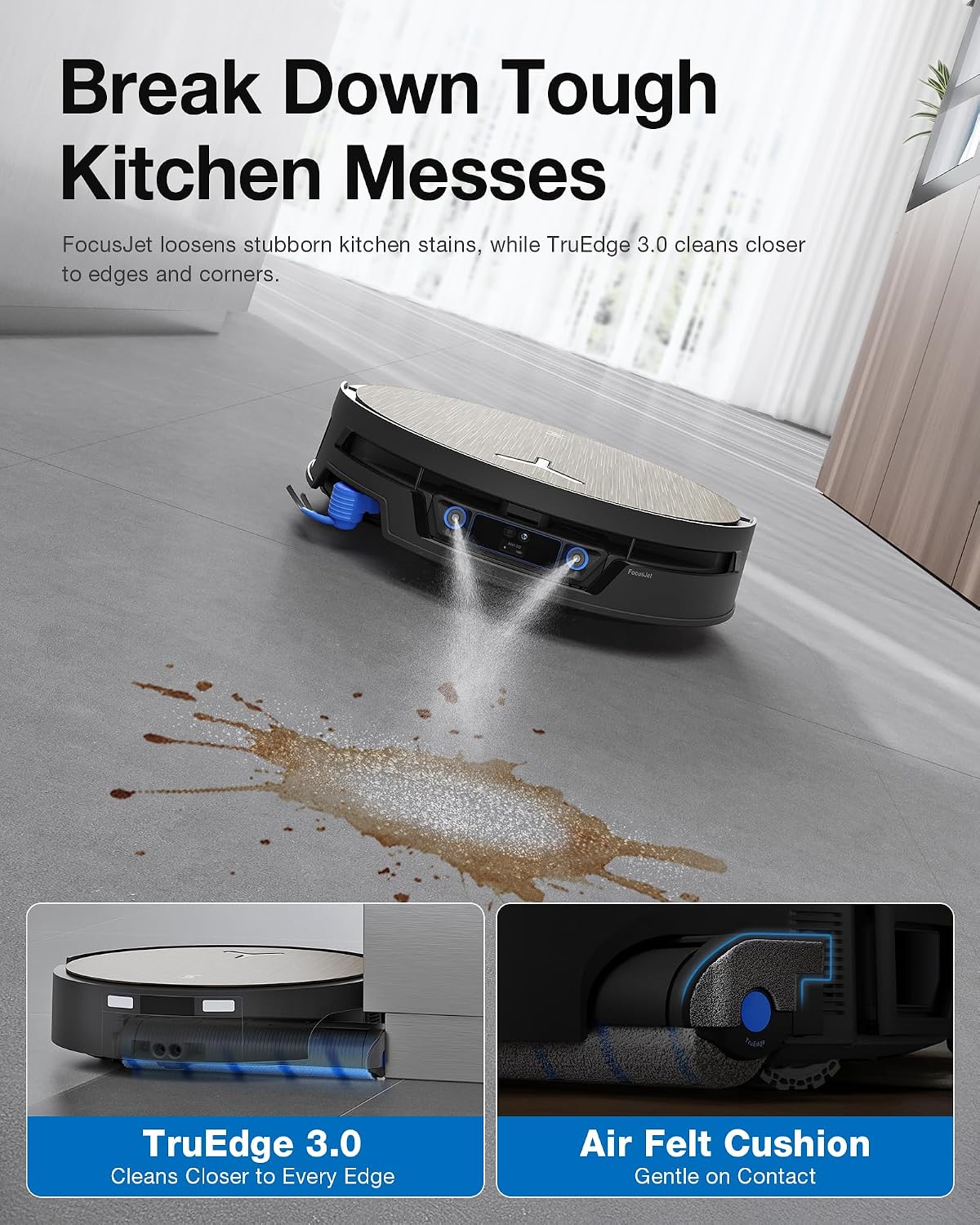 Detalle de ECOVACS DEEBOT X12S OmniCyclone Robot Vacuum & Mop with OZMO Roller 3.0