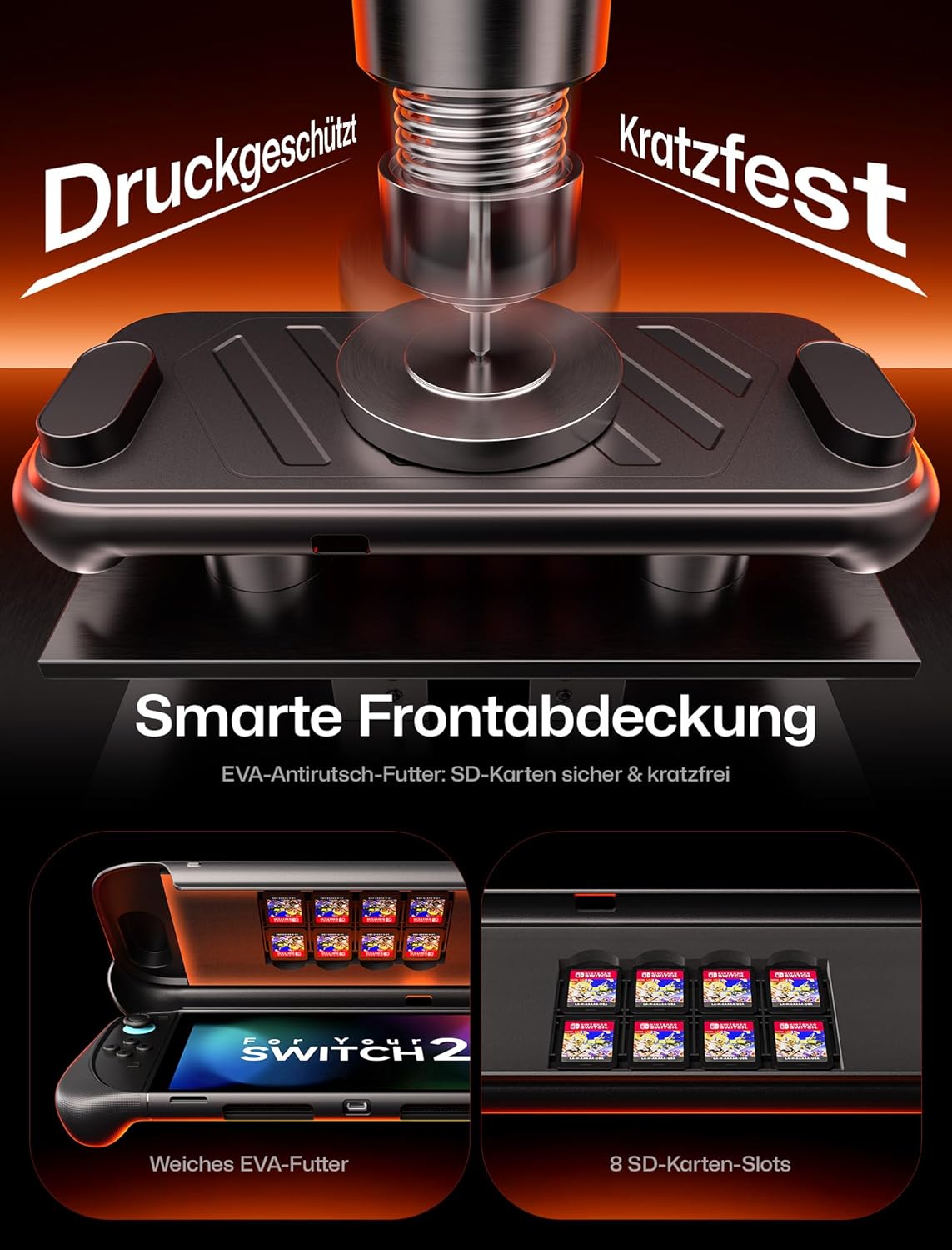 Thumbnail 3 de JSAUX PC0121 Schutzhülle für Nintendo Switch 2 – 360° Vollschutz mit Frontabdeckung, Kickstand & Silikonband