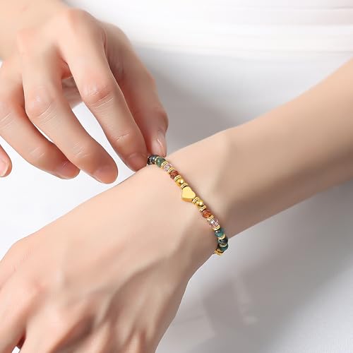 Detalle de Natursteinarmband für Frauen – Spirituelles Mutmacher-Geschenk von QINJIEJIE