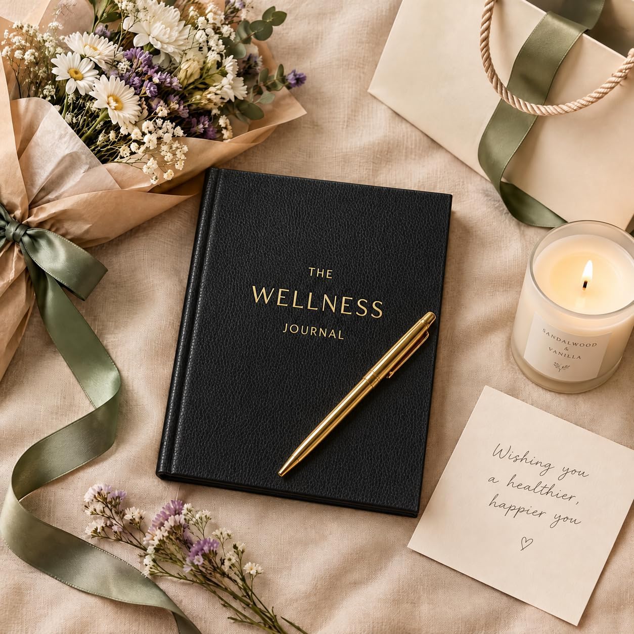 Detalle 2 de &And Per Se WJ-01 Wellness Journal, Undated Daily Planner, Black Hardcover