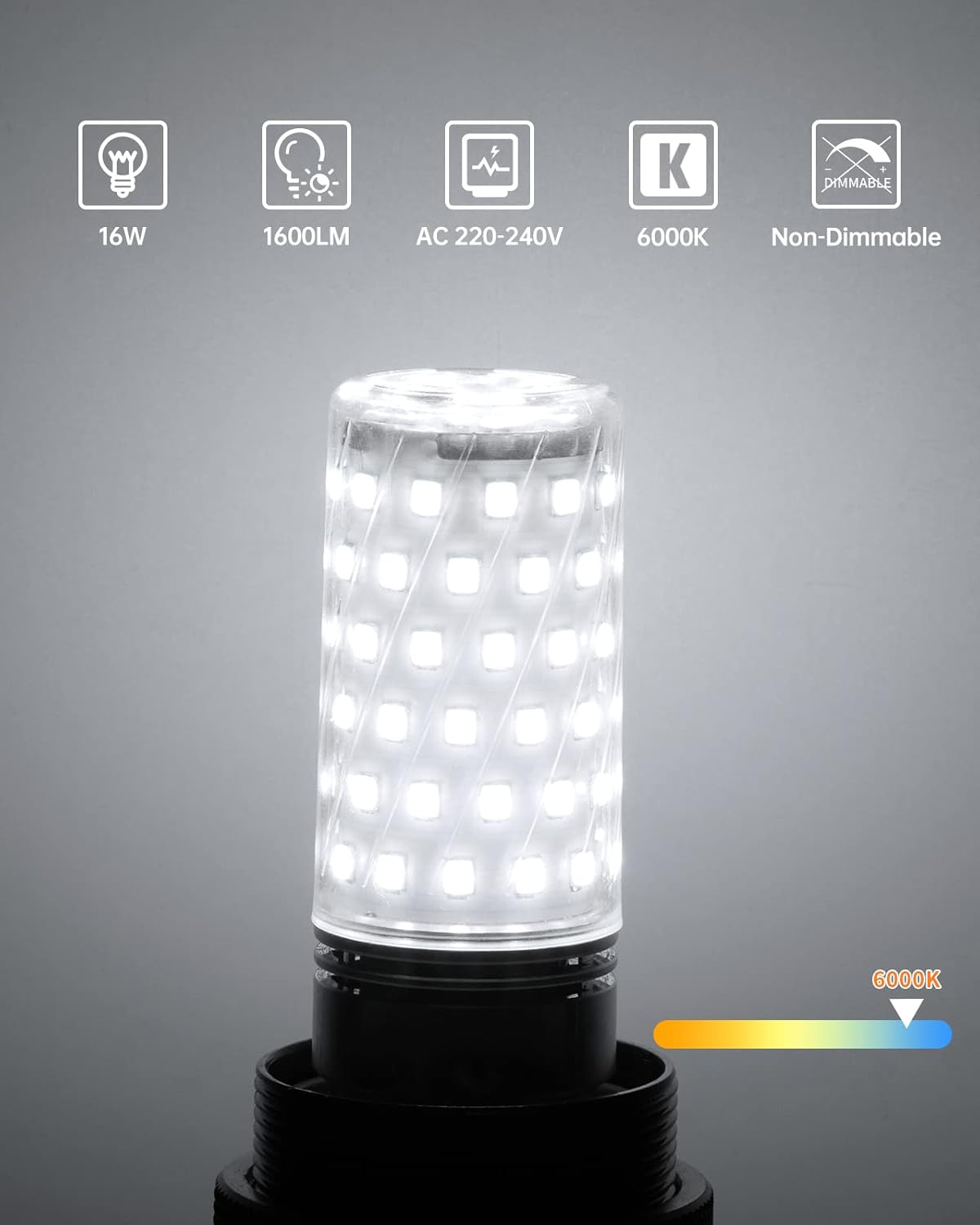 Detalle de Lot de 4 ampoules LED Tomosu E27 blanc froid 6000K 16W 1600 lm (non dimmables)