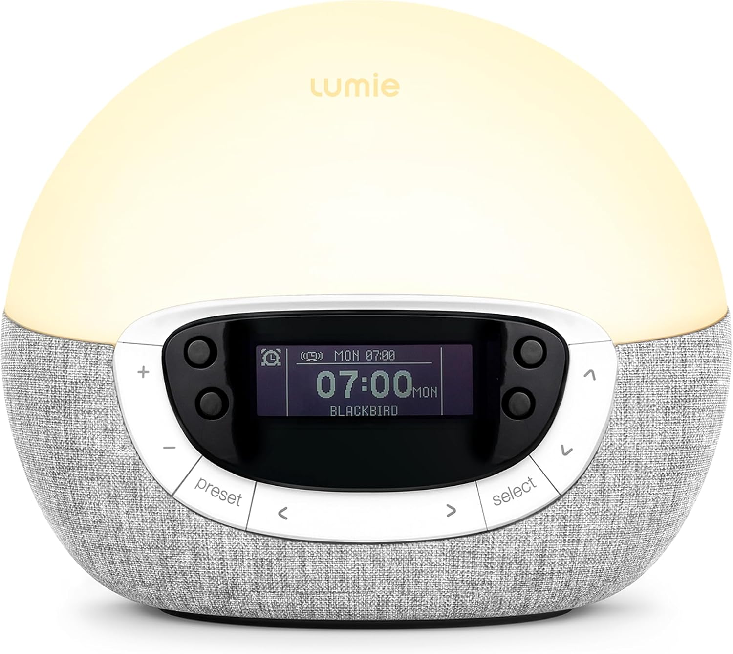 Detalle de Lumie Bodyclock Shine 300 – Réveil lumineux avec aube/crépuscule, radio et 14 mélodies