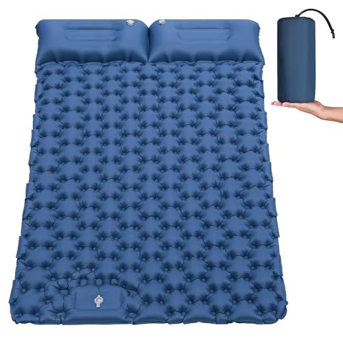 Detalle de Asoway Isomatte Selbstaufblasend 2 Personen – Doppel-Campingmatratze mit Fußpumpe