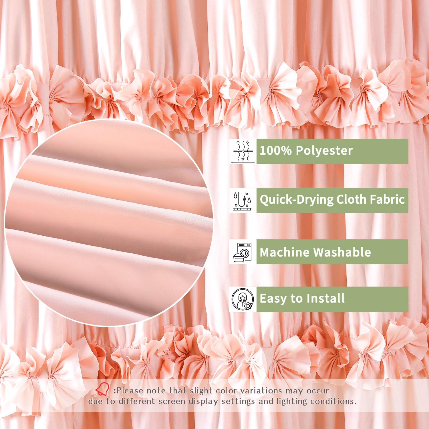 Detalle de Homechoice Decor Shower Curtain 72" x 72