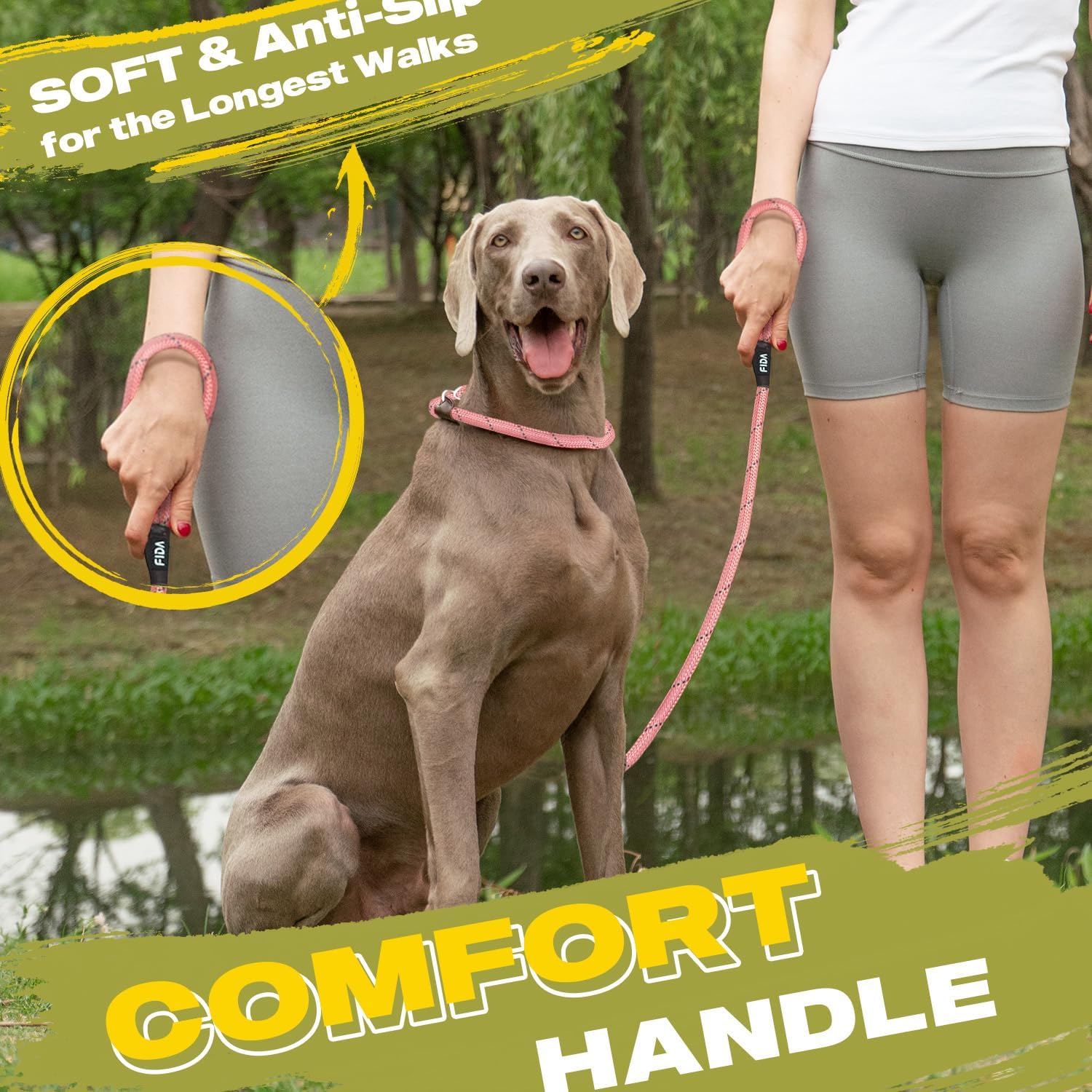 Thumbnail 5 de Fida Slip Lead for Dogs | 1.8m, One-Size-Fits-All, Pink/S