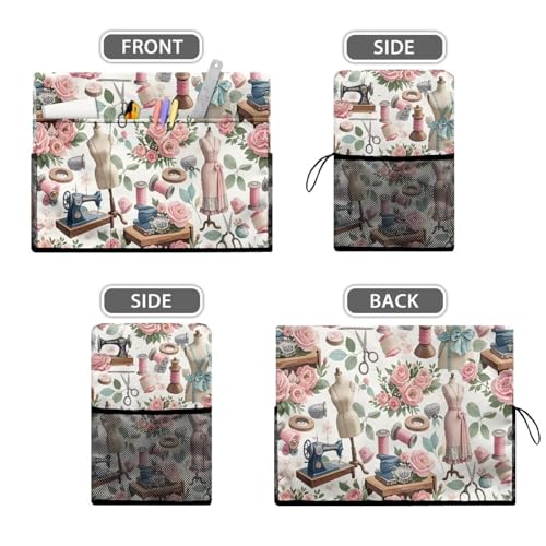 Detalle 2 de Drnuikhe Sewing Machine Cover with Storage Pockets – Dust & Pet Hair Protection for Standard Machines