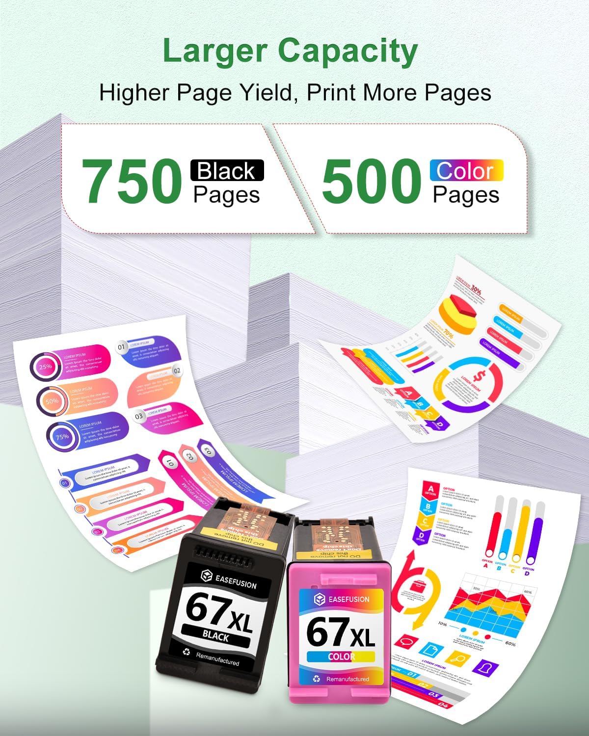 Detalle 2 de EaseFusion 67XL Ink Cartridges 750/500