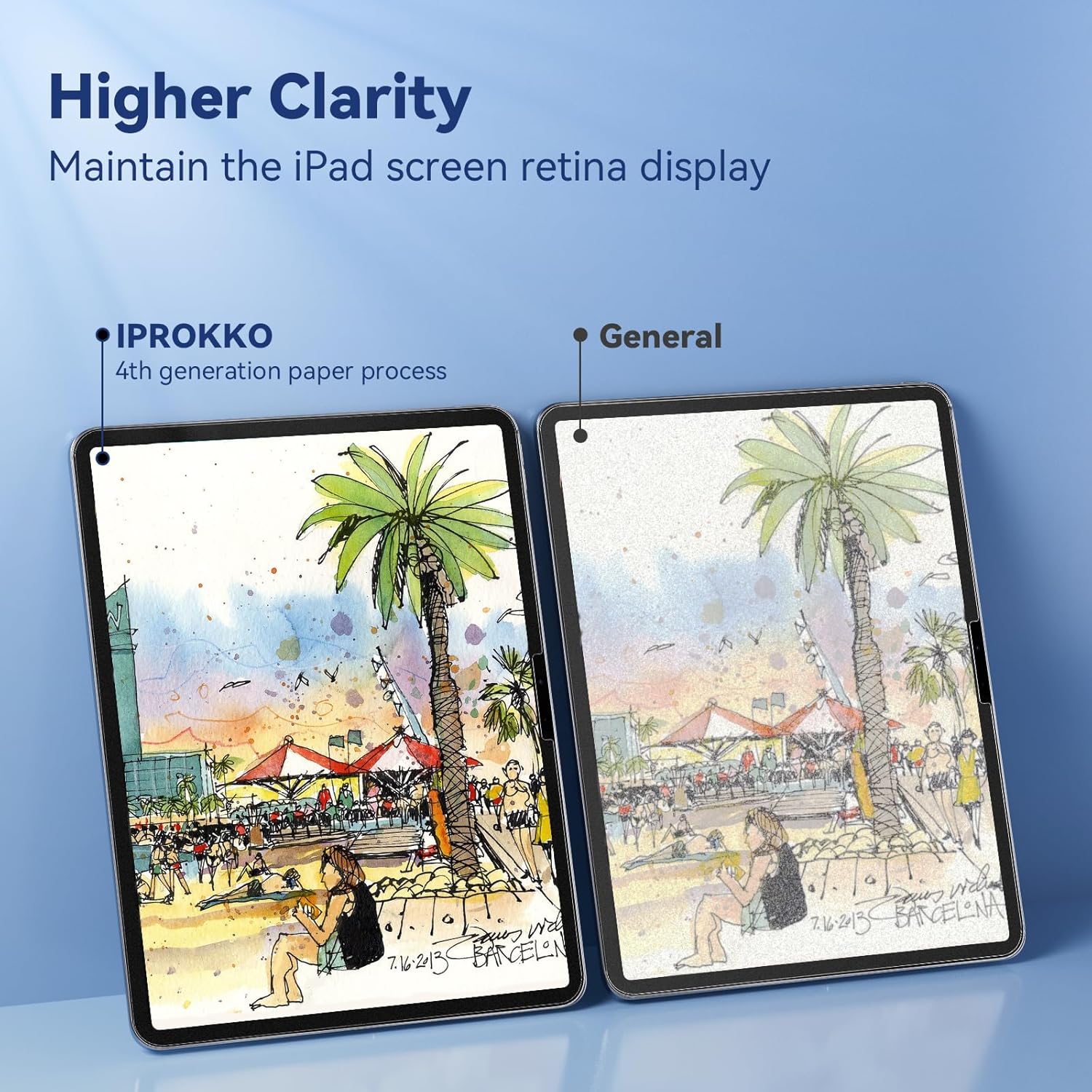 Thumbnail 5 de Like Paper Papier-Schutzfolie (2 Stück) für iPad 9/8/7 & iPad 10,2 Zoll – matt, blendfrei fürs Zeichnen