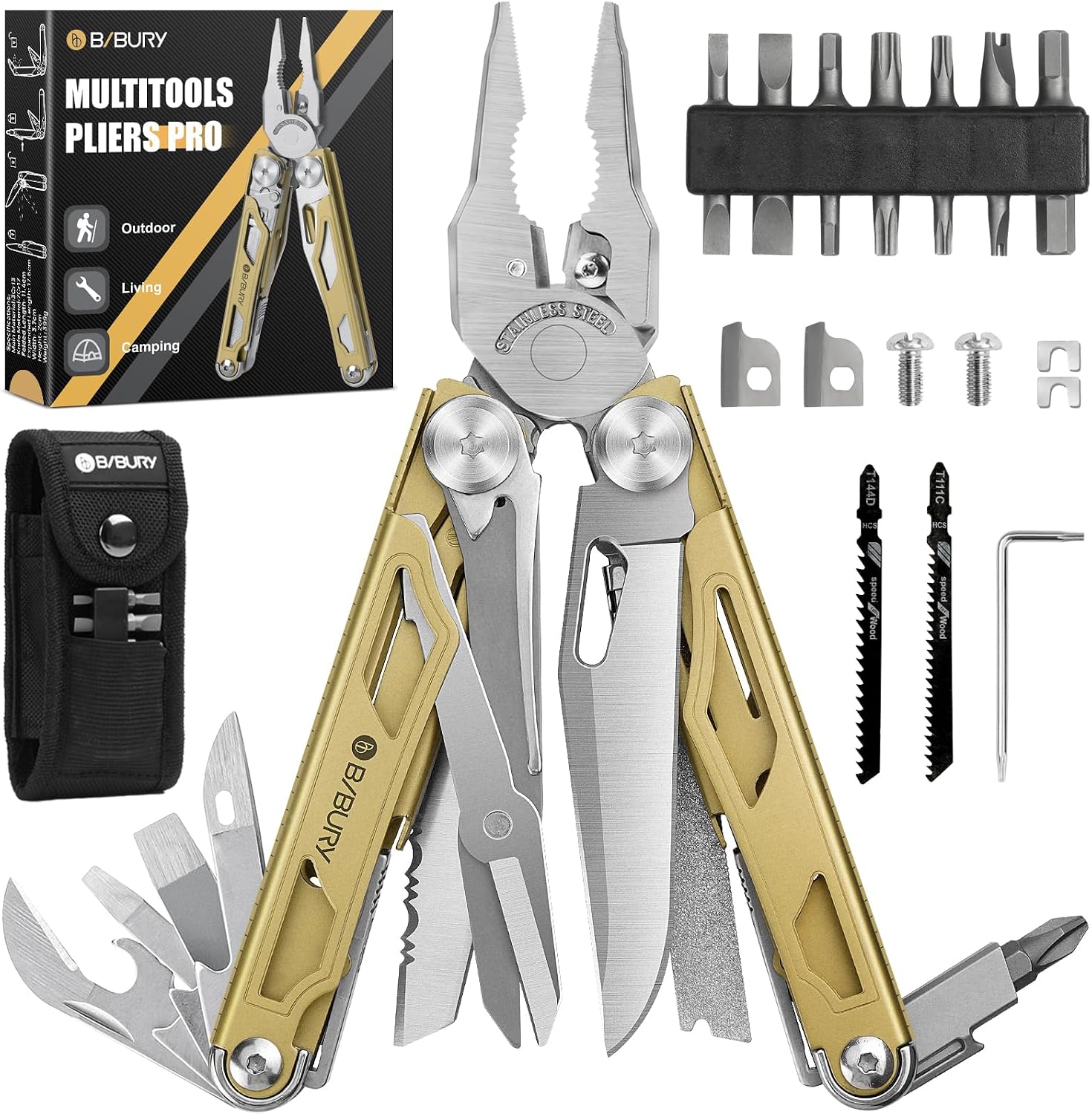 Detalle de BIBURY Multitools faltbares Multitool Zange
