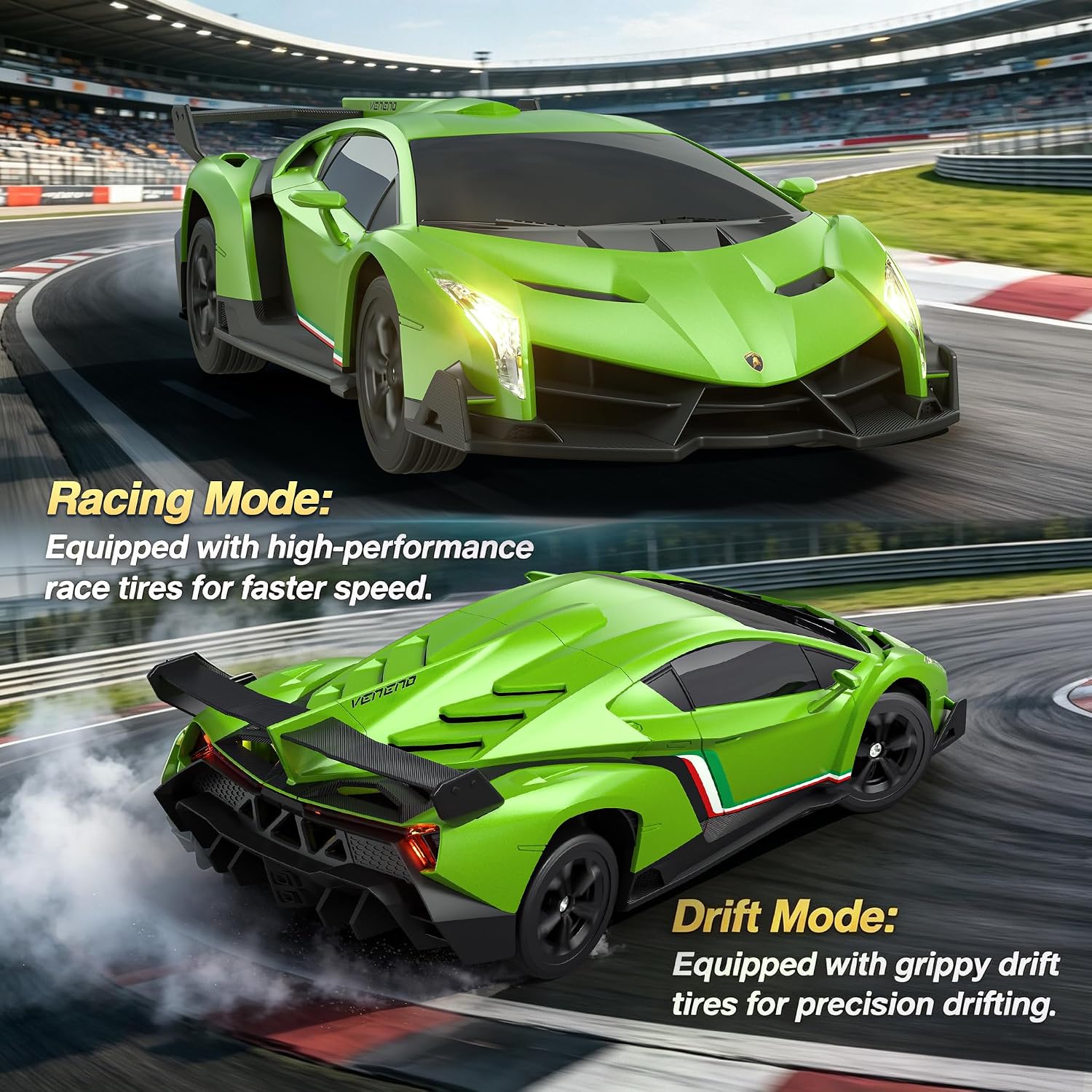 Thumbnail 2 de Lamborghini 1:24 RC Drift Car (4WD) – 25 km/h, 2 Batteries & 2 Tire Sets