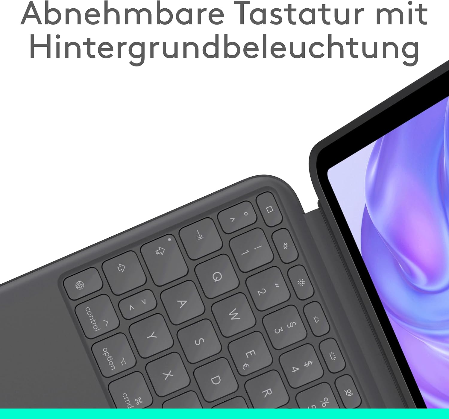 Detalle de Logitech Combo Touch für iPad Pro 11 Zoll (M4/M5, 2024–2025) – Tastatur-Case mit Hintergrundbeleuchtung und abnehmbare Tastatur