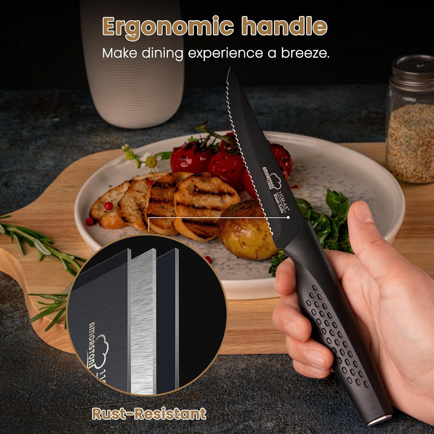 Thumbnail 2 de Amorston Steak Knives Set of 8