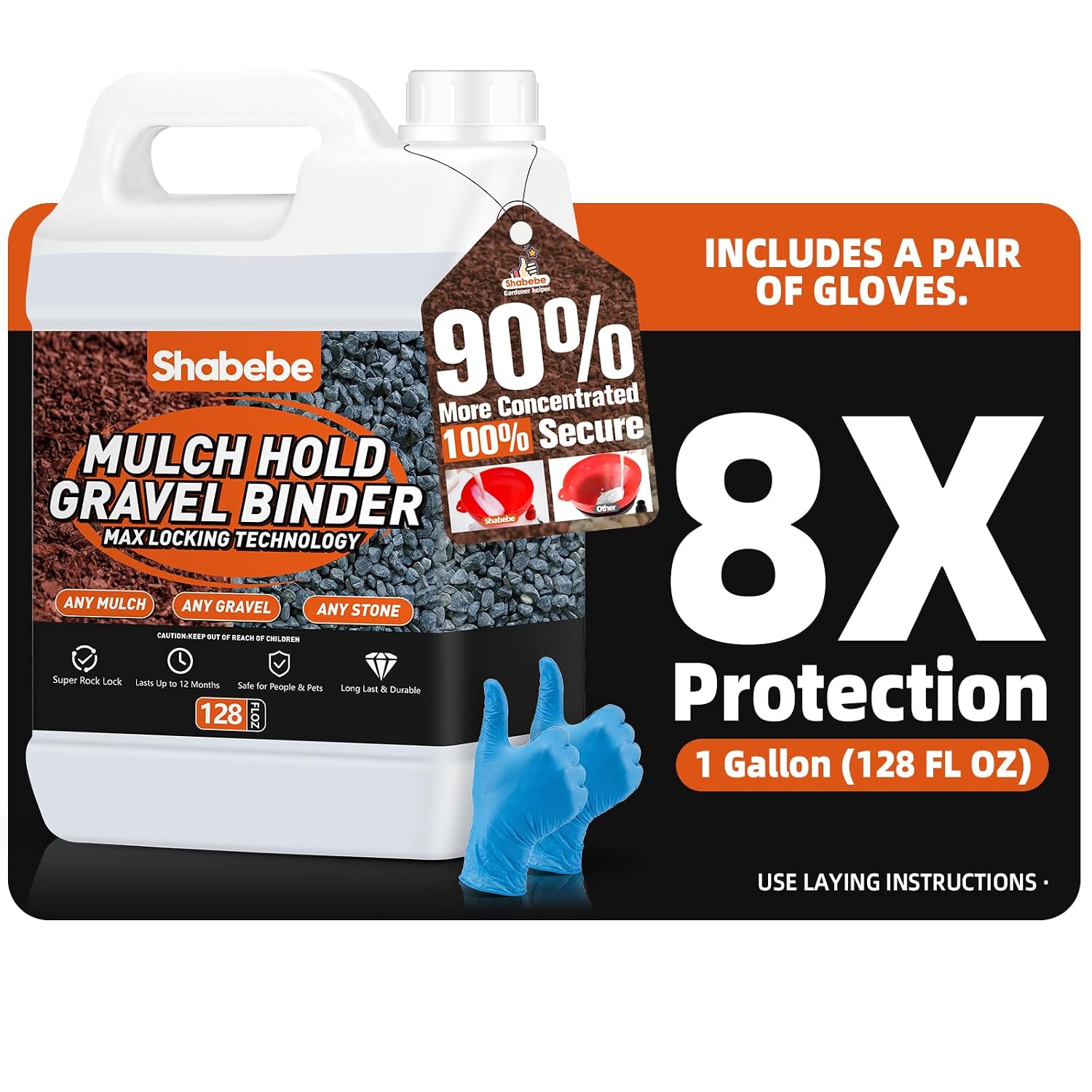 Detalle de Shabebe Rock Glue for Landscaping, 1-Gallon Gravel and Mulch Binder