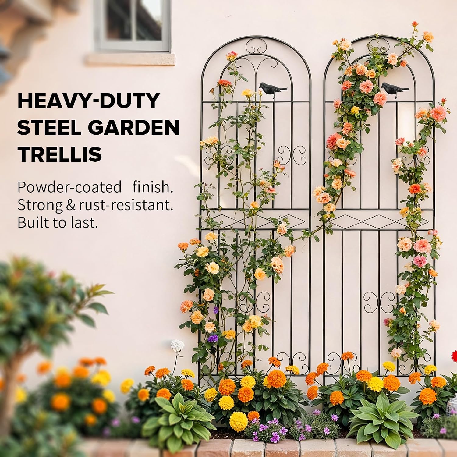 Detalle 2 de Bamworld Garden-decoration-01 Steel Plant Trellis, 2-Pack, 180 x 50 cm