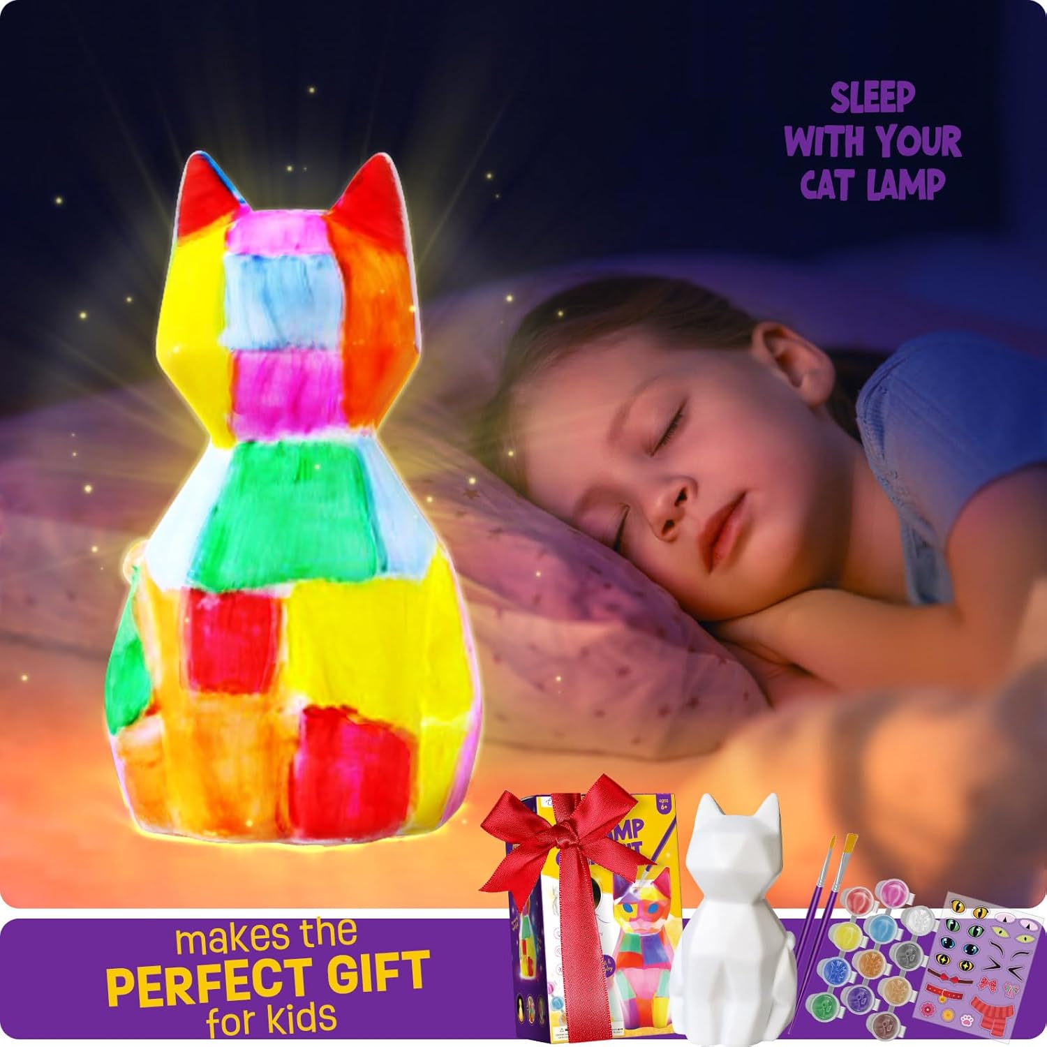 Thumbnail 6 de Paint Your Own Cat Lamp Kit for Kids 🎨🛑