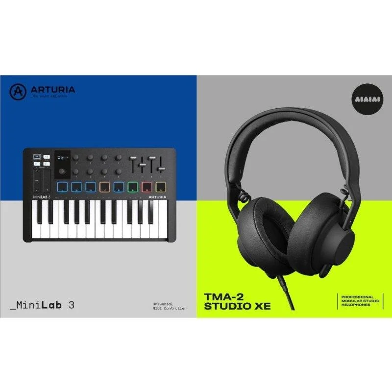 Detalle de Bundle AIAIAI TMA-2 Studio XE + Arturia MiniLab 3 (Negro): monitorización fiel y control cómodo para producción musical