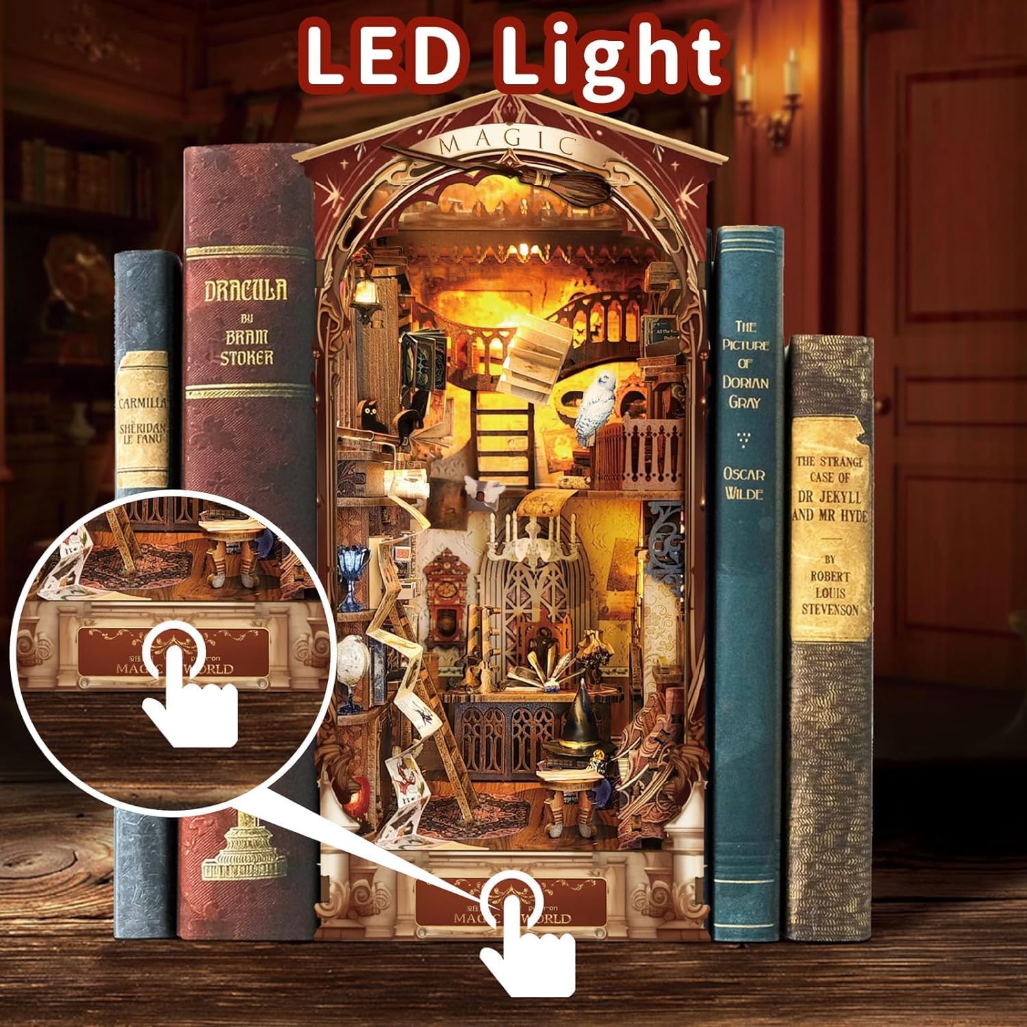 Thumbnail 2 de Collazoey Book Nook Kit: casetta in miniatura in legno 3D con luci LED per case delle bambole