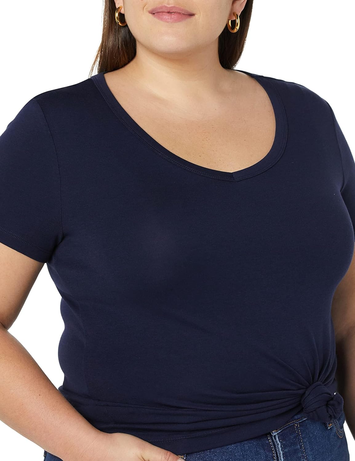 Thumbnail 2 de Amazon Essentials Damen Basic V-Ausschnitt T-Shirt mit kurzen Ärmeln – Slim Fit, Baumwoll-Modal