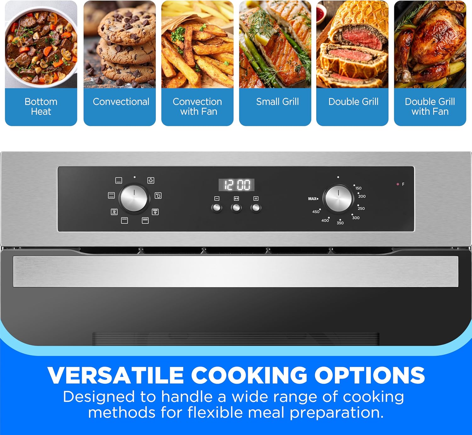 Detalle 2 de Midea MEW24S2AST 24-Inch Built-In Wall Oven, 2.5 Cu. Ft., Convection