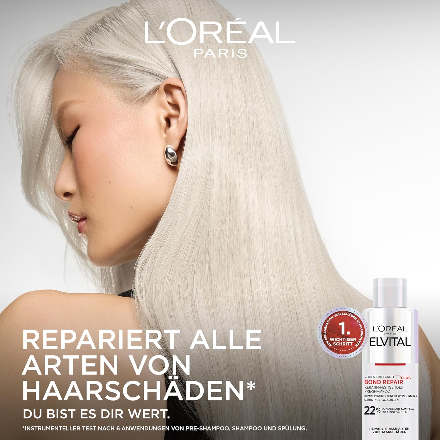 Thumbnail 1 de L'Oréal Paris Elvital Bond Repair Plus Routine – Pre-Shampoo, Shampoo & Spülung im 3-Teile Bundle