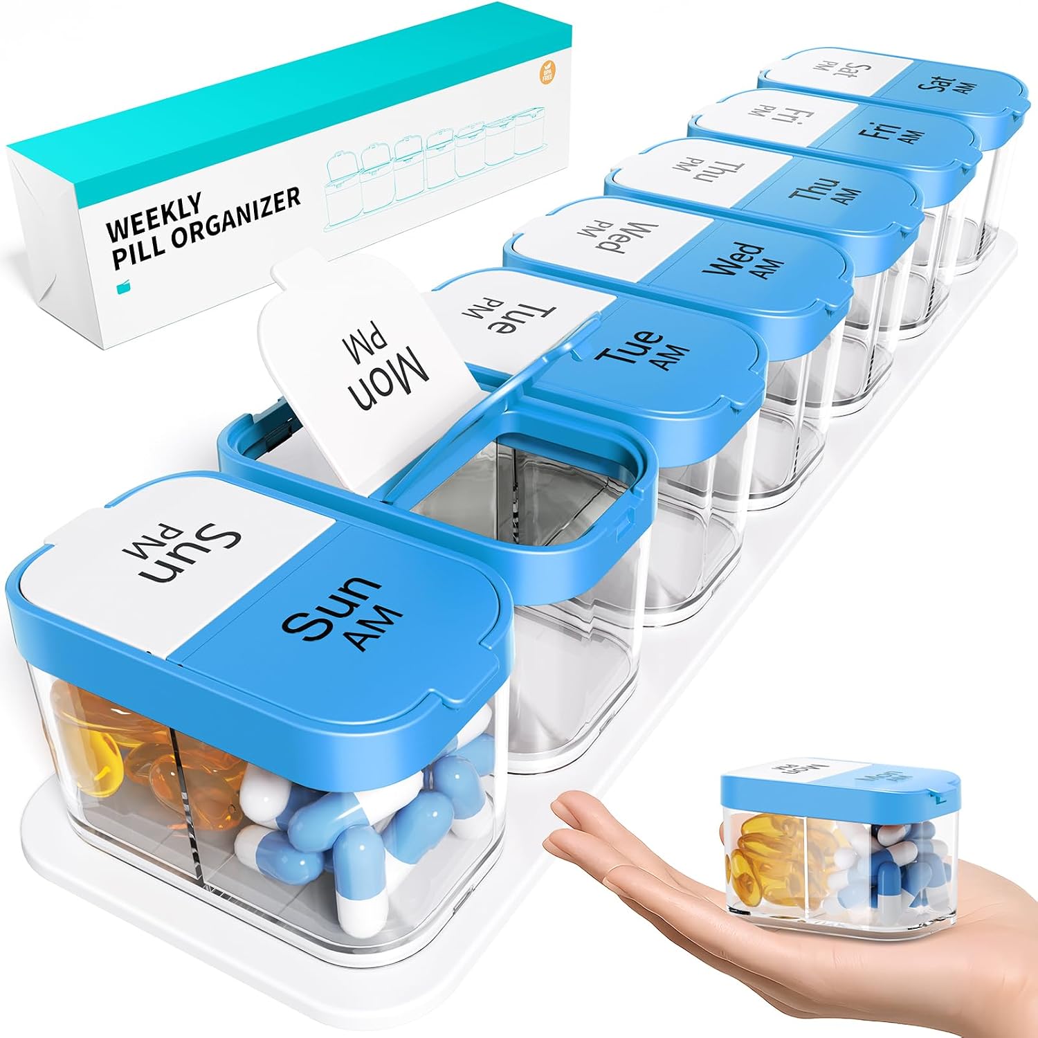 Detalle de Odaro Weekly Pill Organizer, 7-Day