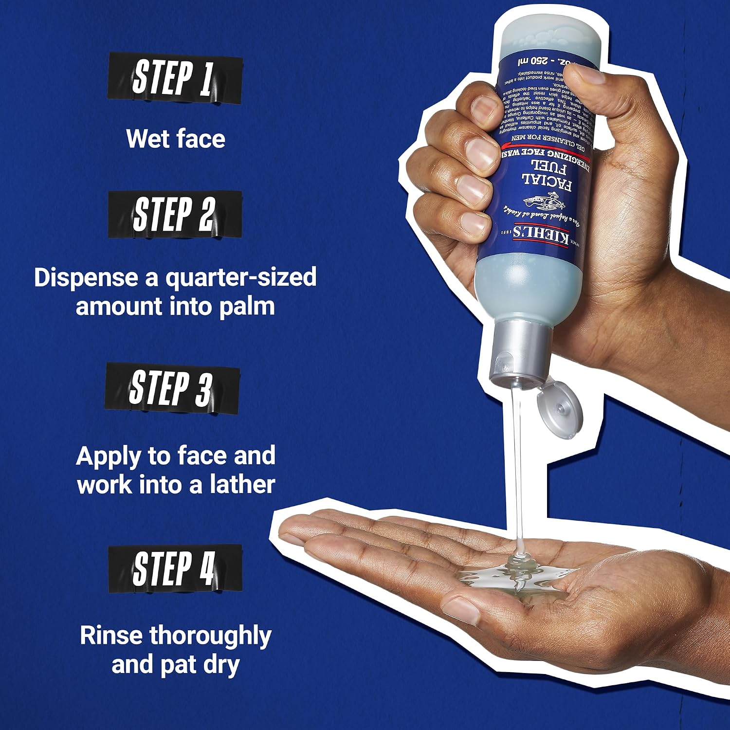 Detalle 2 de Kiehl’s Facial Fuel Energizing Face Wash (Refreshing Men’s Gel Cleanser) with Caffeine