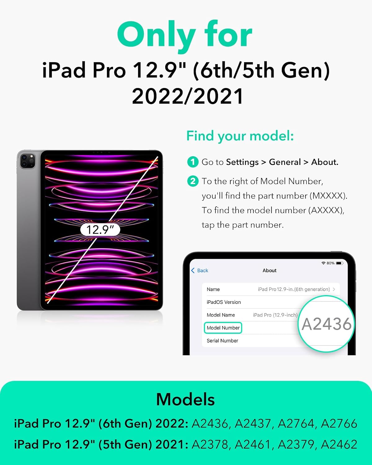 Detalle 2 de ESR Shift Series case for iPad Pro 12.9 (2022/2021) with removable magnetic cover and multi-angle stand