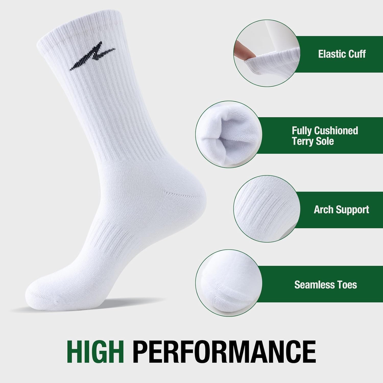 Detalle de Niorasen sports socks 3 pairs cushioned