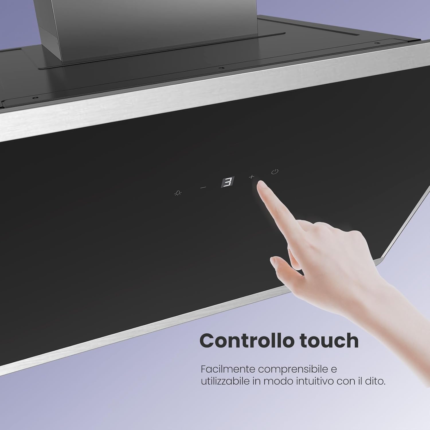 Thumbnail 1 de COMFEE' Cappa ANGJ64B-60-PRO: Cappa aspirante da 60 cm con aspirazione forte, LED e installazione versatile